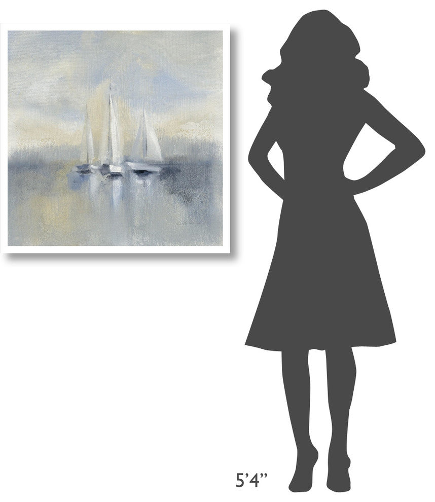 "Morning Sail I Blue" Digital Paper Print by Silvia Vassileva, 32"x32"