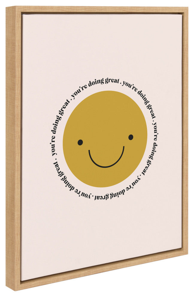 Sylvie Your Doing Great Framed Canvas by Duchess Plum, Natural 18x24