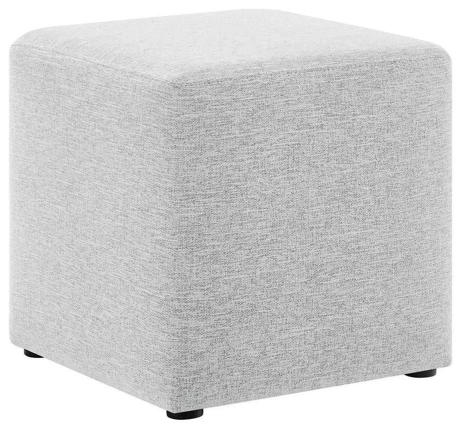 Callum 17 Square Woven Heathered Fabric Upholstered Ottoman