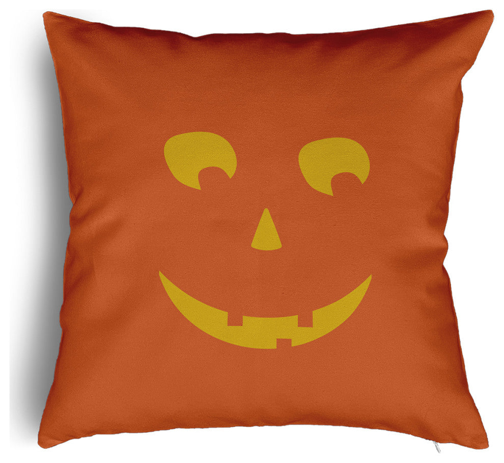 Halloween JackoLanternRight Accent Pillow with Removable Insert, Nutmeg, 20"x20"