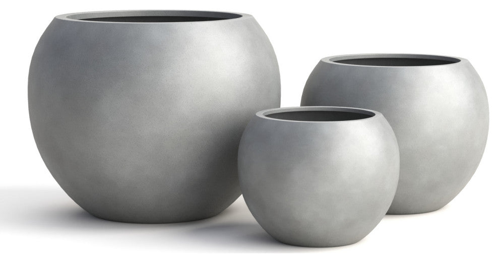 DTY Signature Mount Sherman 1-piece Fiberstone Planter, Gray, Medium