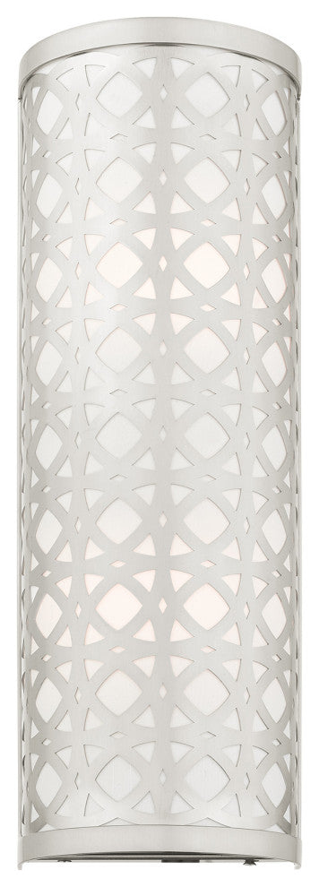 Brushed Nickel Fretwork, Ornamental, Transitional, Sophisticated Sconce