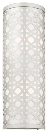 Brushed Nickel Fretwork, Ornamental, Transitional, Sophisticated Sconce