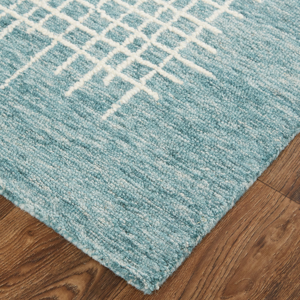 Weave & Wander Carrick Architectural Rug, Teal, 3'6"x5'6"