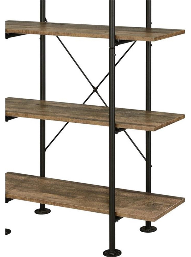 Acme Nefo Bookcase Rustic Oak and Black Finish
