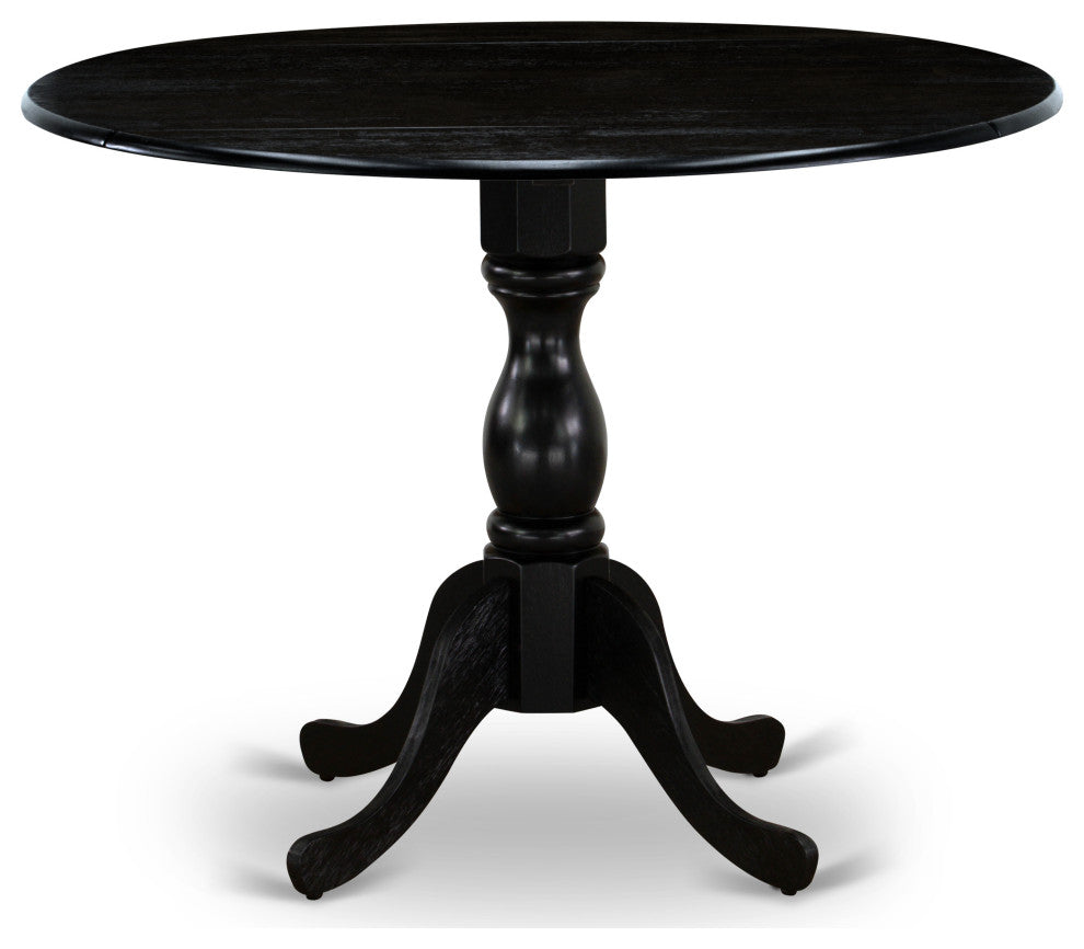 5 Pc Dining Set, 1 Drop Leaves Table, 4 Dark Gotham Grey Chair