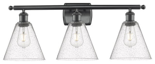 Innovations 516-3W-BK-GBC-84 3 Light Bath Vanity Light, Matte Black