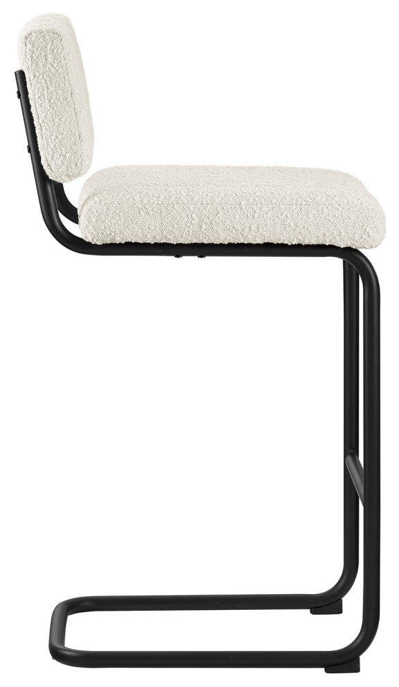 Parity Boucle Counter Stools, Set of 2, Black Ivory