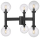 Zlite 599MP6-BK 6-Light Outdoor Post Mount Fixture, Clear Seedy