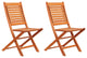 Set of 2 Folding Chair, Eucalyptus Wood Construction With Armless Seat, Brown