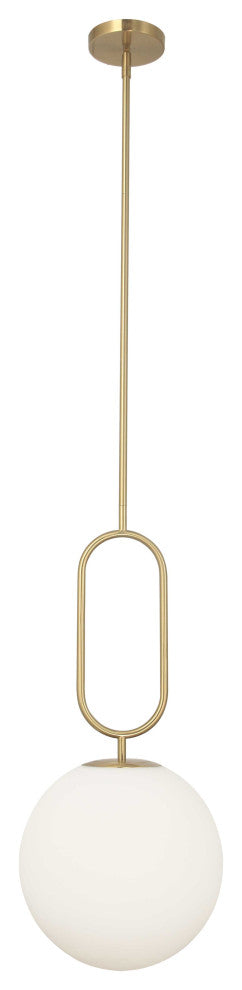 Simone Contemporary 1 Light Aged Brass White Metal Pendant