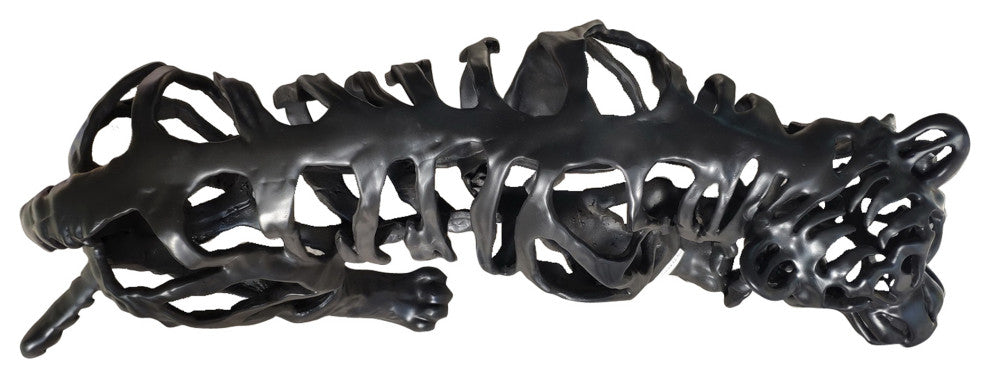 Retro Tiger Stripes Statue Large Black - Black