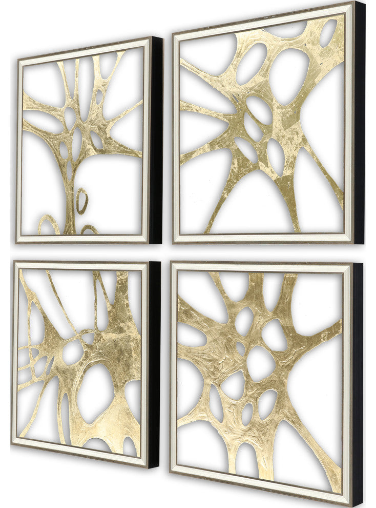 Splash of Gold I Artwork, 4-Piece Set