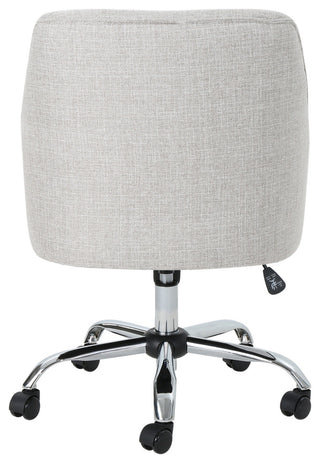 GDF Studio Morgan Mid-Century Modern Fabric Home Office Chair with Chrome Base, Beige