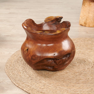 Cowak Teak Wood Vase, Natural