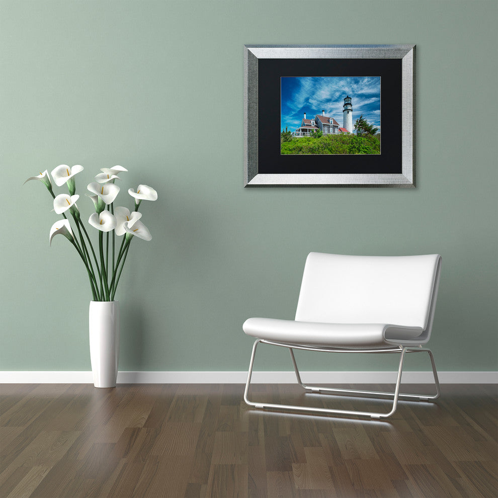 Blanchette Photography 'Cape Cod Light', Silver Frame, Black Matte, 14"x11"