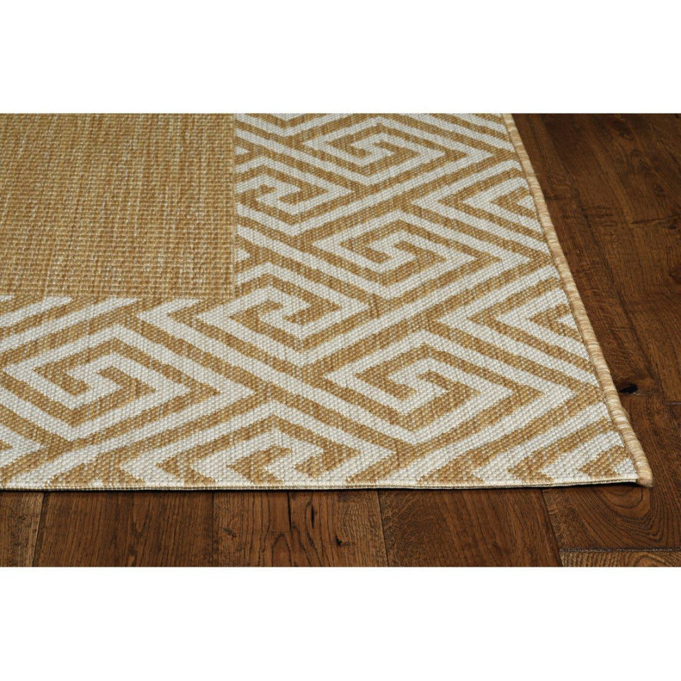 KAS Provo 5766 Natural Greek Key Area Rug, 7'10"x10'10"