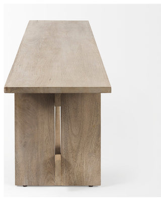 Aida Light Grey Solid Wood Dining Bench