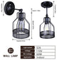 Black cage wall sconce light industrial farmhouse vintage wall lamp