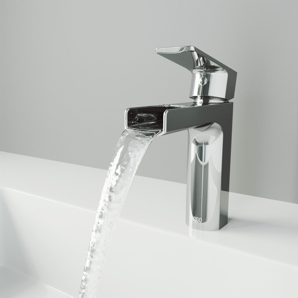 VIGO Ileana 7" H Single Handle Single Hole Bathroom Faucet, Chrome, Without Extras