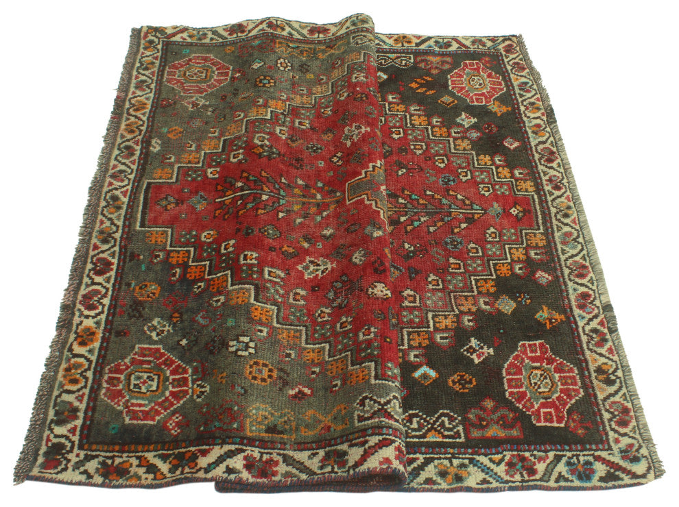 Fine Vintage Distressed Skylar Red Rug