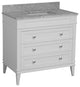 Eleanor 36" Bathroom Vanity, White, Carrara Marble