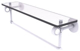 Clearview 22" Glass Shelf and Towel Bar, Matte White