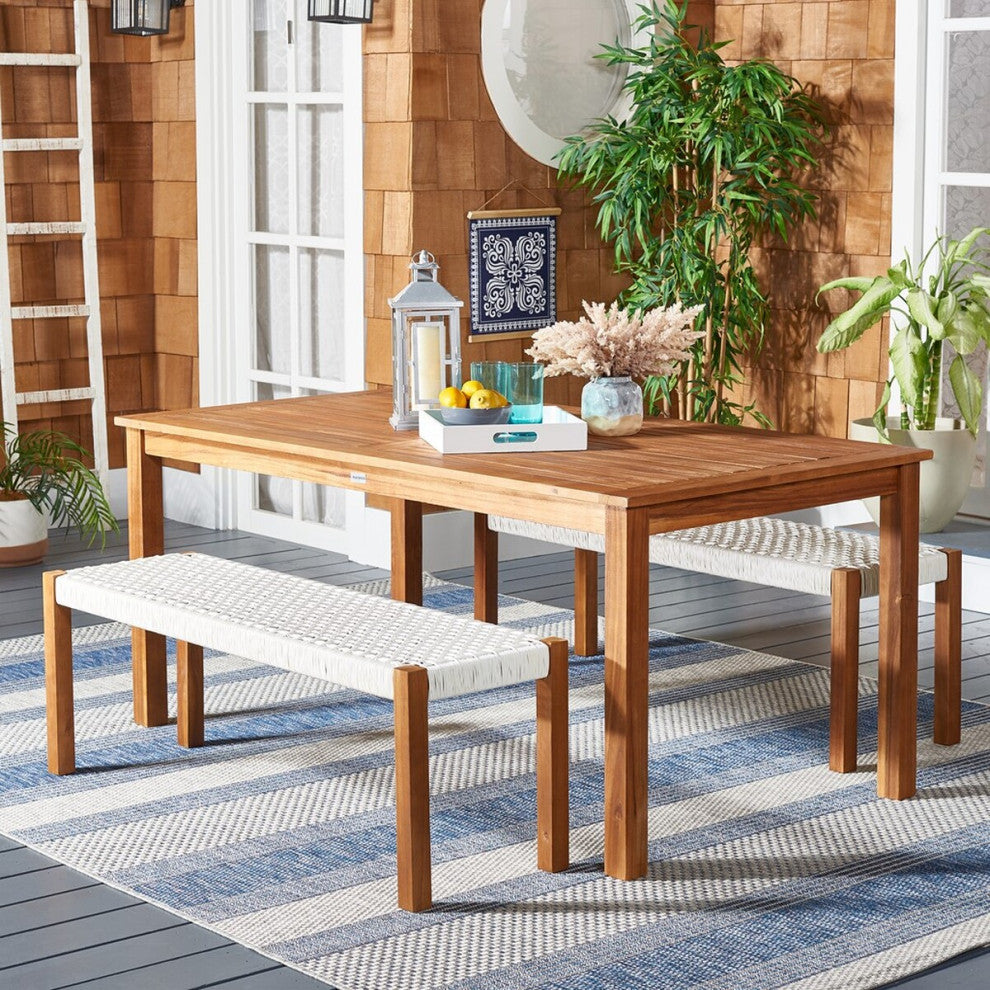 Safavieh Aquina Dining Set, Natural/White