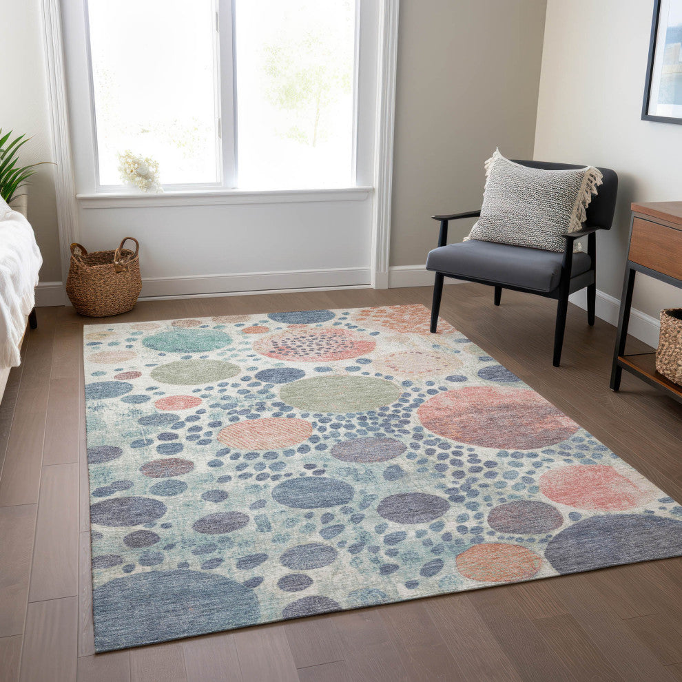 Machine Washable Indoor/Outdoor Chantille ACN1895 Denim 9' x 12' Rug