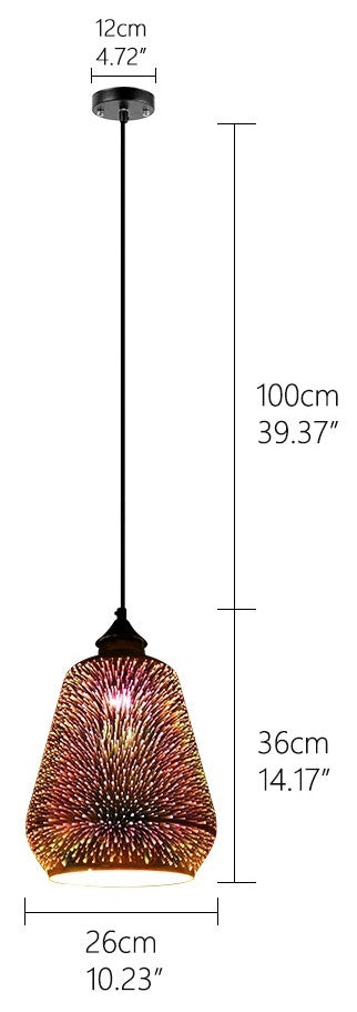 MIRODEMIÂ® Gourdon 3D Colorful Starry Sky Pendant Lamp, C