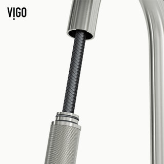 VIGO Gramercy 17" H Single Handle Pull-Down Sprayer Kitchen Faucet, Stainless Steel, Touchless, Without Extras
