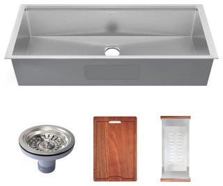 Rivage 45x19" Single Basin Undermount Kitchen Workstation Sink