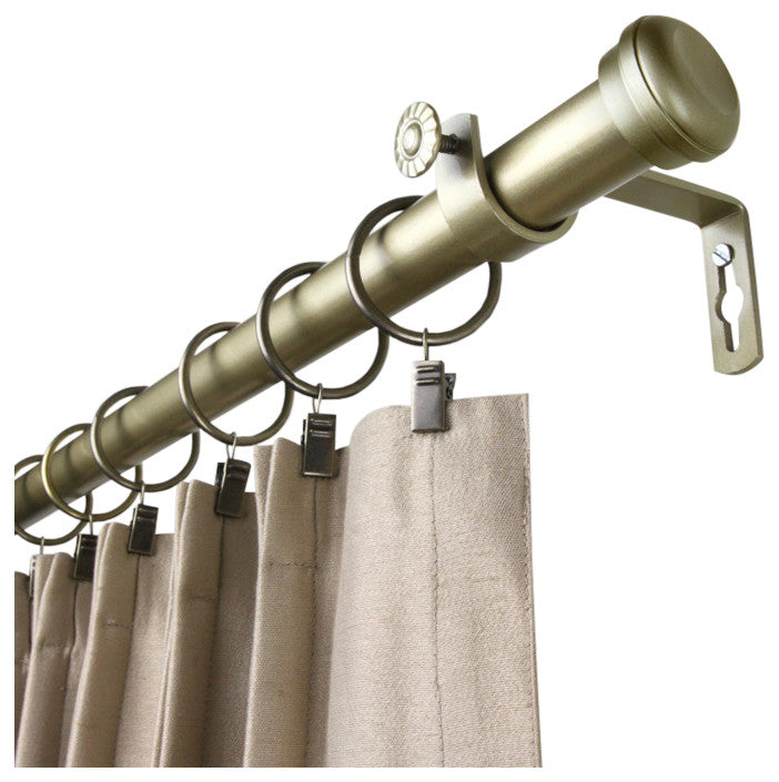 Rosen 1" Curtain Rod 28-48", Black, Light Gold, 48-84"