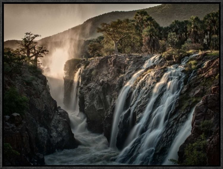 "Sacred Waterfalls" Framed Canvas Giclee by Pavol Stranak, 23x17"