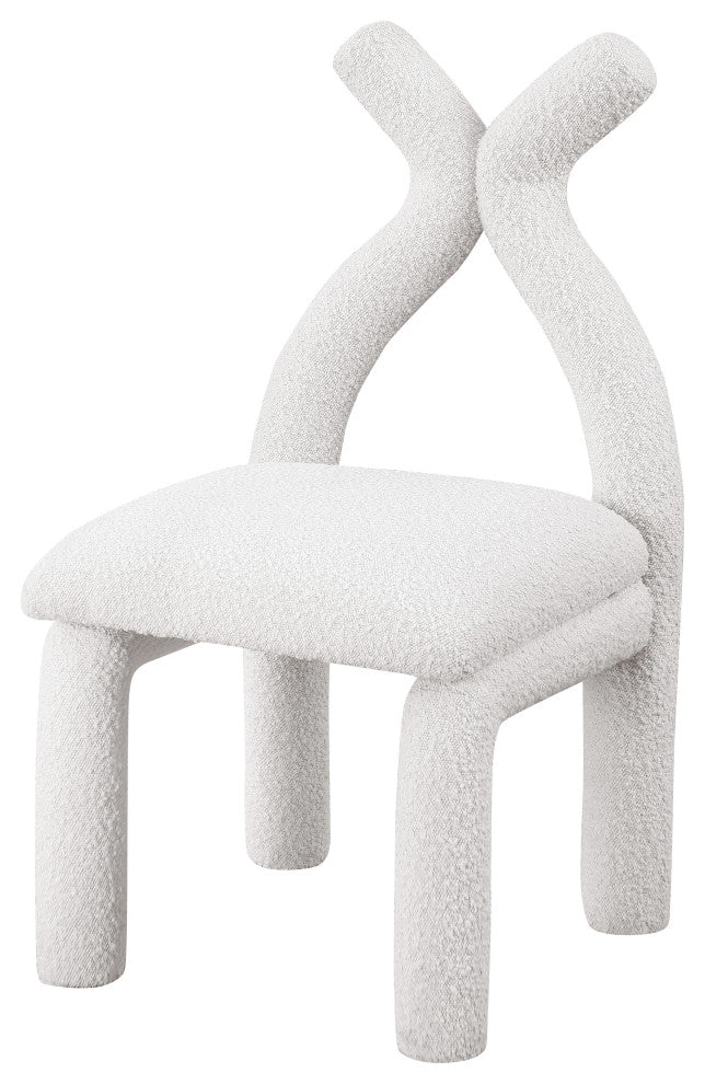 Xena Boucle Fabric Upholstered Accent/Dining Chair, Cream