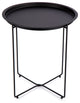 Functional Folding Tray Metal Coffee Table, 19"x18.5", Black
