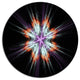 Abstract Flowers On Black Background, Flower Disc Metal Artwork, 11"