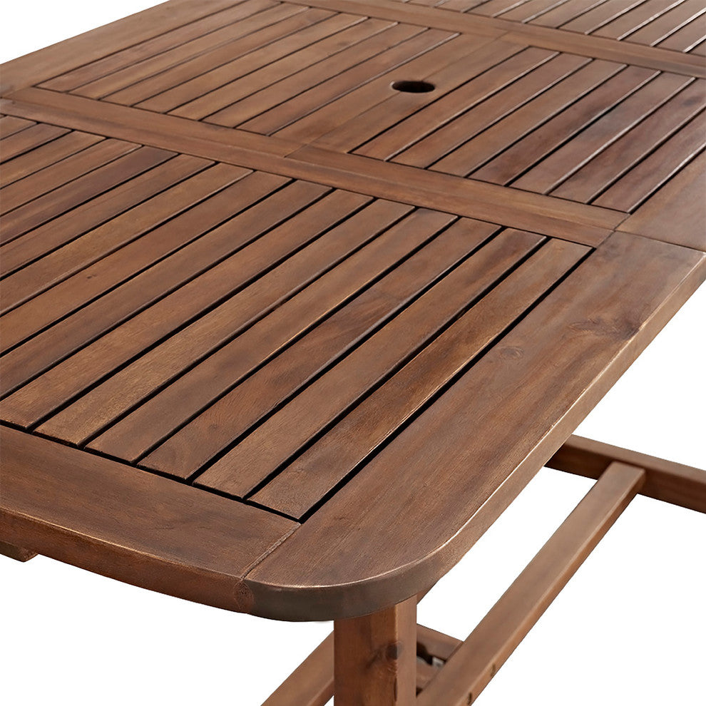 Acacia Wood Patio Butterfly Table, Dark Brown