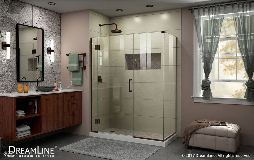 Unidoor-x 36"x30.38" Shower Enclosure, Oil Rubbed Bronze
