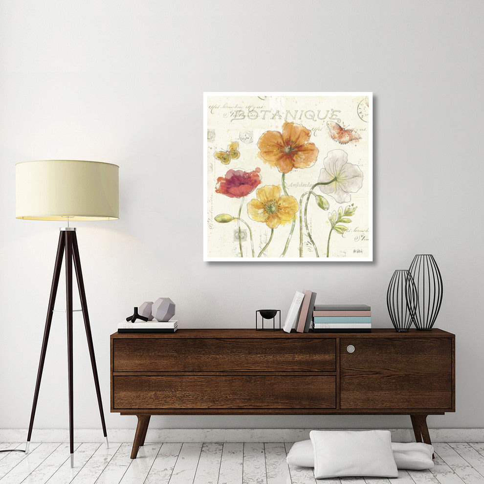 "Painted Poppies II" Digital Paper Print by Katie Pertiet, 42"x42"