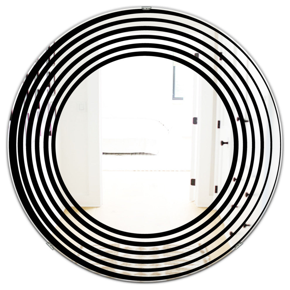 Designart Abstract Spiral Modern Oval Or Round Wall Mirror, 32x32