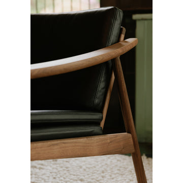 Harlowe Black Top Grain Leather Lounge Chair