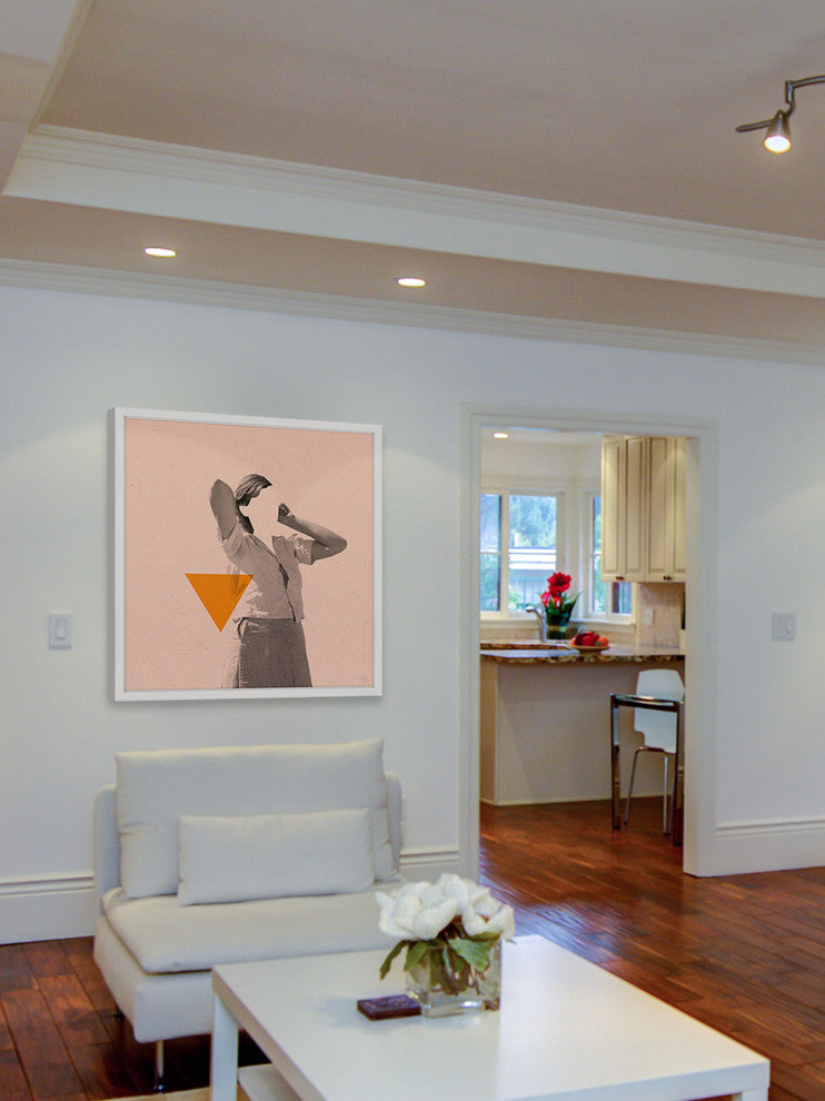 Marmont Hill, "No Face Rosa IV" by Bengoa Vazquez Framed Painting Print, 32x32