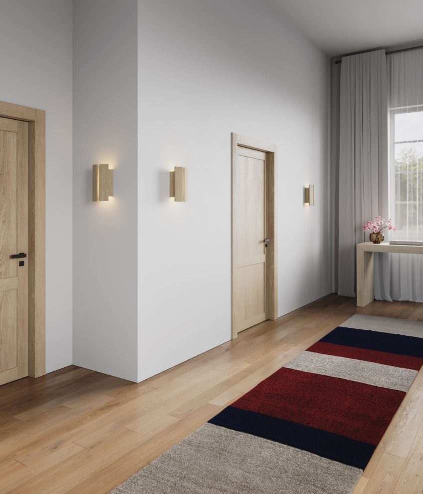 Rima LED Sconce, Dark Stained Walnut, Frosted, 3500k Led, P1 Driver