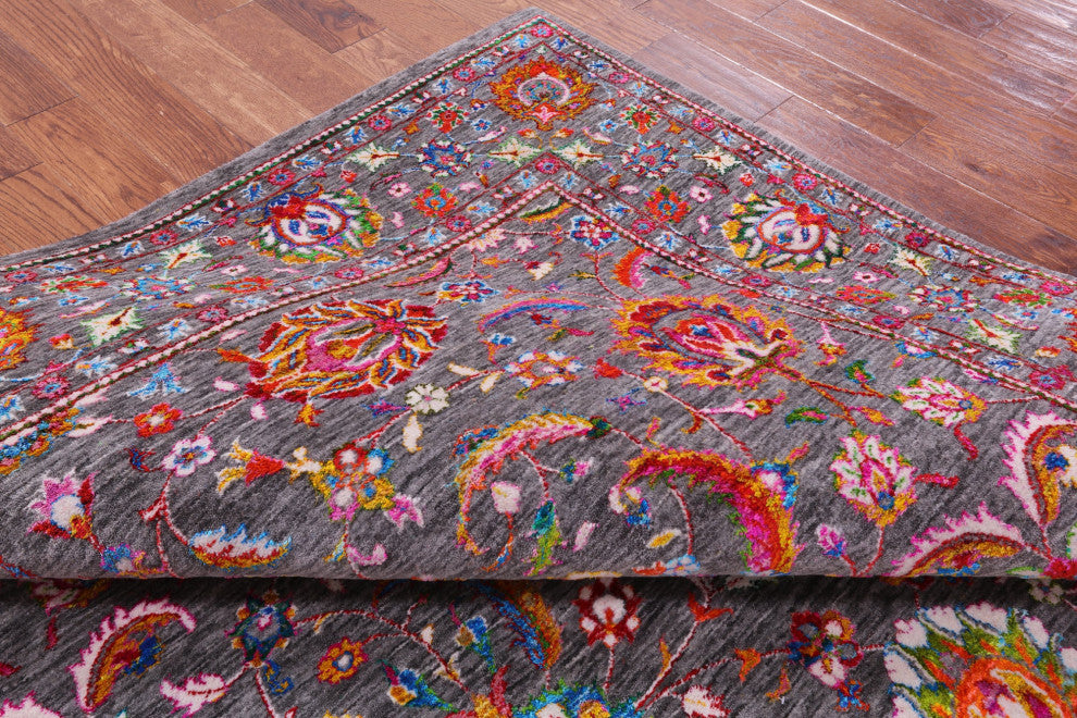 8' 0" X 10' 0" Persian Wool & Silk Hand Knotted Rug - Q14923