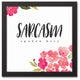 Sarcasm Spoken Here Black Framed Canvas, 12x12