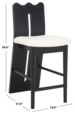Safavieh Kieran Counter Stool, Creme/Black
