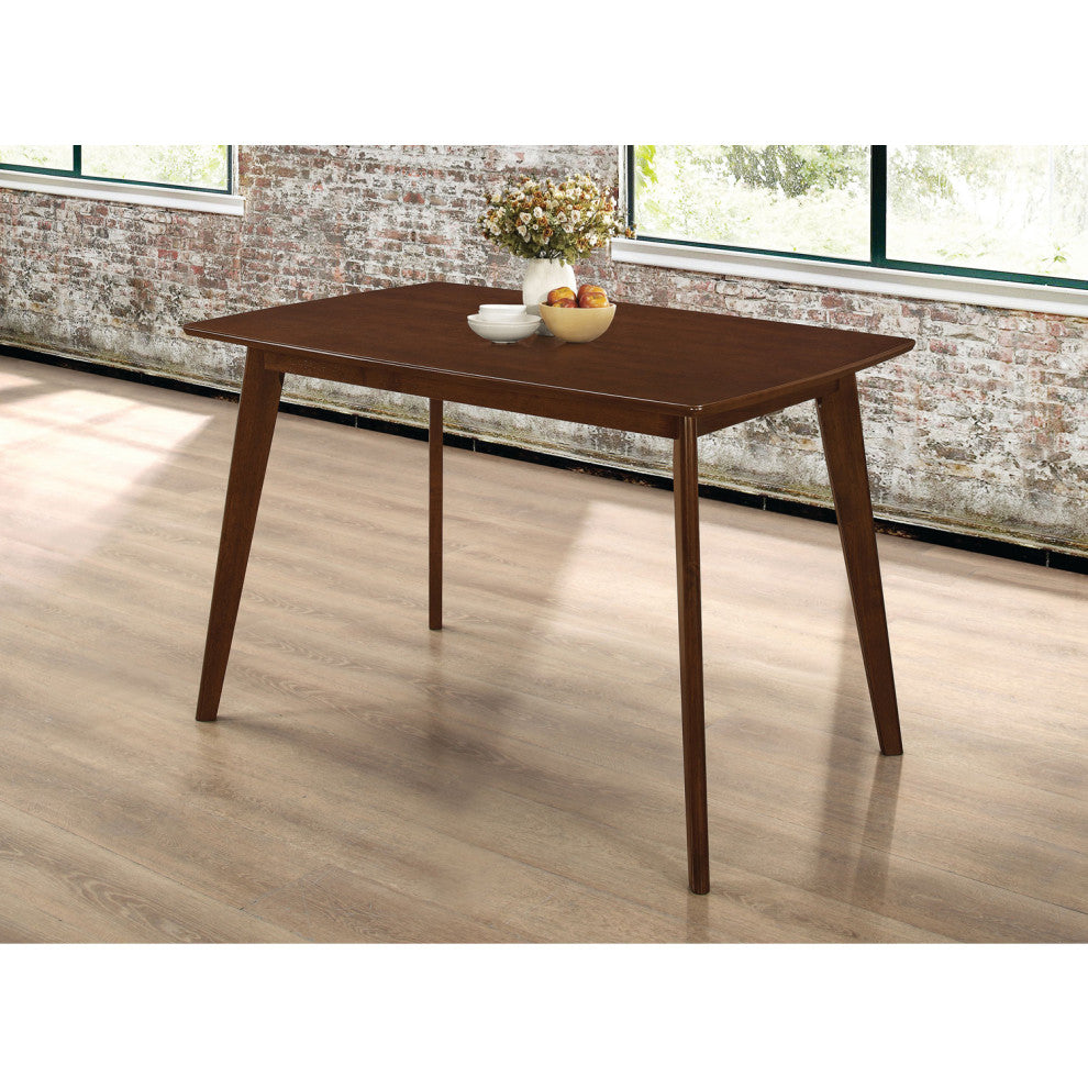 Wood Dining Table with Angled Legs, Chestnut