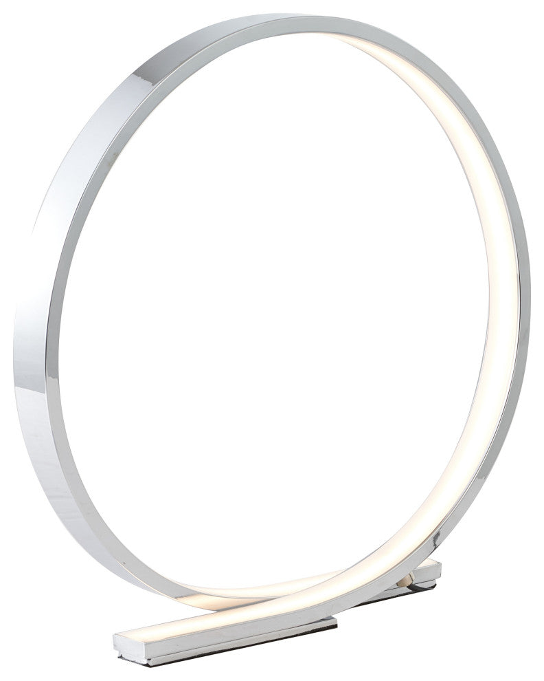 Chrome Round LED Strip Table Lamp