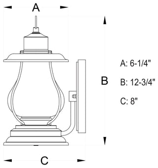 Vaxcel Lighting T0215 Dockside 1 Light Outdoor Wall Sconce - Weathered Patina
